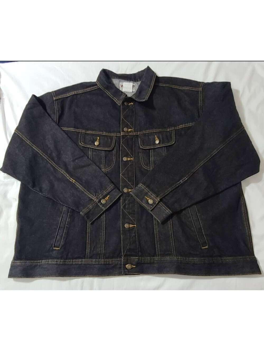 Wrangler Men's Blue Denim Jacket Big & Tall 4XL Button Front Pockets
